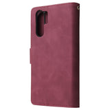 For HUAWEI P30 HUAWEI P30 lite HUAWEI P30 pro Multi-card Bracket Coin Wallet Zipper Mobile Phone PU Leather Phone Case  5 wine red