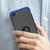 For Iphone SE 2020 360Dgree Full Protection Phone Case Protector Shockproof PC Phone Back Cover Blue black blue