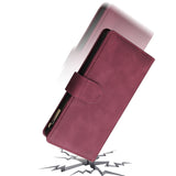 For HUAWEI P30 HUAWEI P30 lite HUAWEI P30 pro Multi-card Bracket Coin Wallet Zipper Mobile Phone PU Leather Phone Case  5 wine red