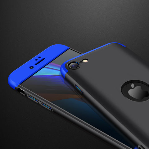 For Iphone SE 2020 360Dgree Full Protection Phone Case Protector Shockproof PC Phone Back Cover Blue black blue