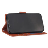 For Iphone 12 5.4 inch/6.1 inch/ 6.7 inch PU Leather Three-card Photo Frame Front Buckle Mobile Phone shell brown