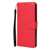 For Iphone 12 5.4 inch/6.1 inch/ 6.7 inch PU Leather Three-card Photo Frame Front Buckle Mobile Phone shell red