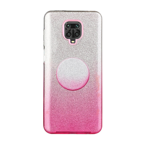 For XIAOMI CC9E/A3/10/10 PRO/K20/K20 pro Phone Case Gradient Color Glitter Powder Phone Cover with Airbag Bracket Pink