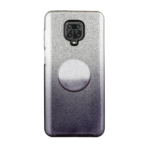 For XIAOMI CC9E/A3/10/10 PRO/K20/K20 pro Phone Case Gradient Color Glitter Powder Phone Cover with Airbag Bracket black