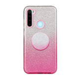 For OPPO Realme 5/Realme 5 Pro/A5 2020/A9 2020/A52/A92 Phone Case Gradient Color Glitter Powder Phone Cover with Airbag Bracket black