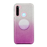 For OPPO Realme 5/Realme 5 Pro/A5 2020/A9 2020/A52/A92 Phone Case Gradient Color Glitter Powder Phone Cover with Airbag Bracket black