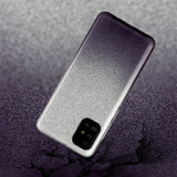 For OPPO Realme 5/Realme 5 Pro/A5 2020/A9 2020/A52/A92 Phone Case Gradient Color Glitter Powder Phone Cover with Airbag Bracket black