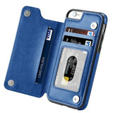Multifunction Magnetic Leather Wallet Case Card Slot Shockproof Full Protection Cover for iPhone X 7/8 7/8 Plus black-RXFZ