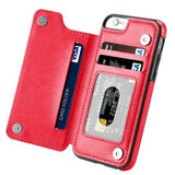 Multifunction Magnetic Leather Wallet Case Card Slot Shockproof Full Protection Cover for iPhone X 7/8 7/8 Plus black-RXFZ