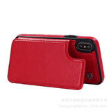 Multifunction Magnetic Leather Wallet Case Card Slot Shockproof Full Protection Cover for iPhone X 7/8 7/8 Plus black-RXFZ