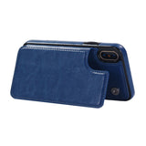 Multifunction Magnetic Leather Wallet Case Card Slot Shockproof Full Protection Cover for iPhone X 7/8 7/8 Plus black-RXFZ