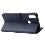 For Samsung A10S A20S Cellphone Cover Mobile Phone Shell Buckle Closure Cards Slots PU Leather Smart Shell with Wallet Overall Protection blue