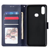 For Samsung A10S A20S Cellphone Cover Mobile Phone Shell Buckle Closure Cards Slots PU Leather Smart Shell with Wallet Overall Protection blue