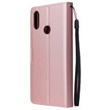 For Samsung A10S A20S Cellphone Cover Mobile Phone Shell Buckle Closure Cards Slots PU Leather Smart Shell with Wallet Overall Protection rose