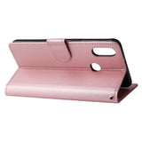 For Samsung A10S A20S Cellphone Cover Mobile Phone Shell Buckle Closure Cards Slots PU Leather Smart Shell with Wallet Overall Protection rose