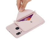 For HUAWEI P20/ P20 Lite/P20 Pro Mobile Phone Cover with Pu Leather Card Holder + Hand Rope + Straddle Rope Pink