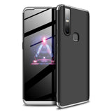 For VIVO S1/V15 Ultra Slim PC Back Cover Non-slip Shockproof 360 Degree Full Protective Case Silver black silver
