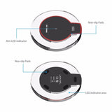 QI Standard Fashion Crystal Portable Fast Wireless Charger Charging Pad Stand for Apple Android HTC Black