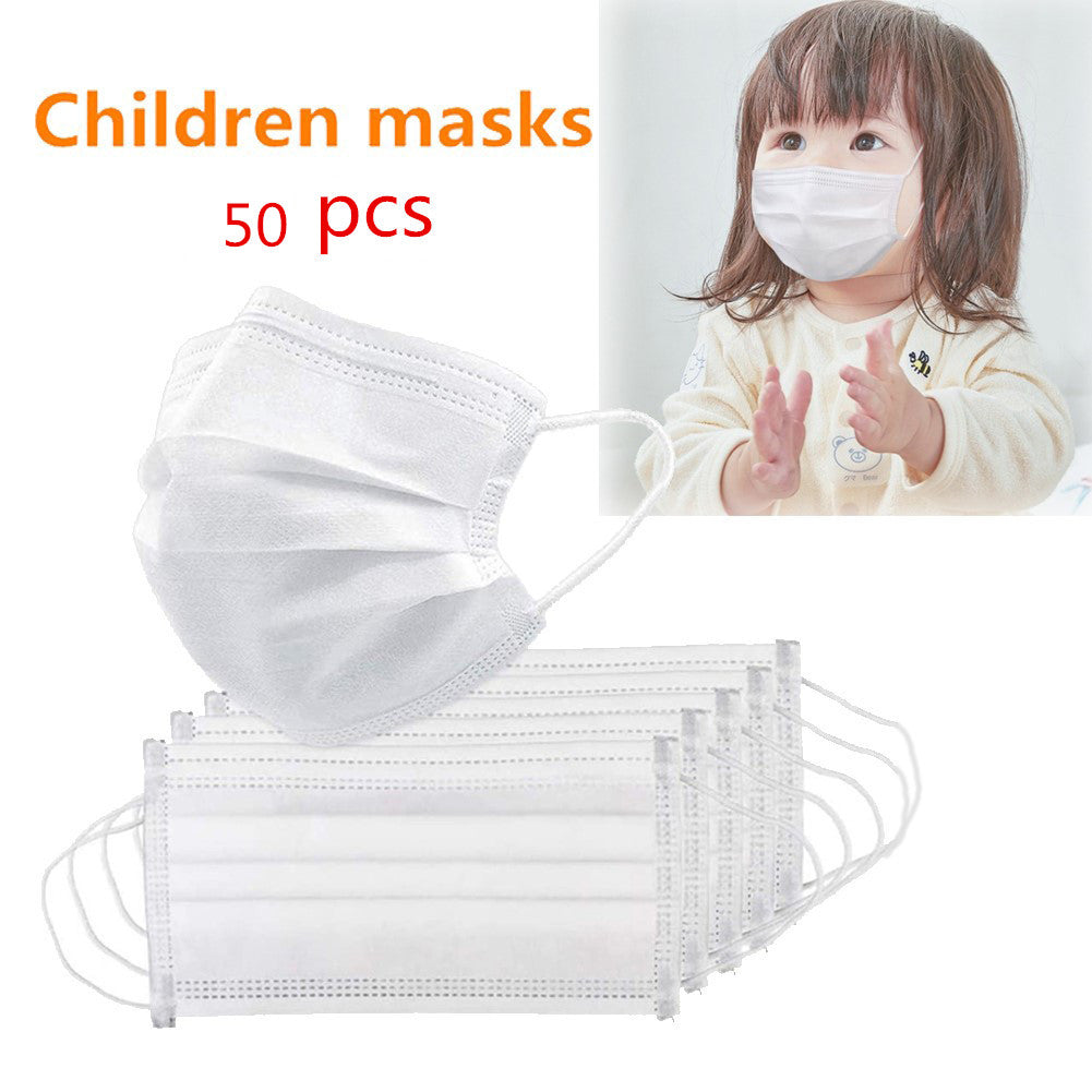 Disposable Mask 3 Layers Baby Student Non-woven Protective Mask 50pcs