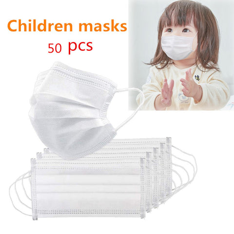 Disposable Mask 3 Layers Baby Student Non-woven Protective Mask 50pcs