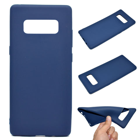 for Samsung NOTE 8 Cute Candy Color Matte TPU Anti-scratch Non-slip Protective Cover Back Case Navy
