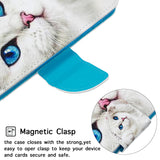 For Redmi Note 8/8 Pro Cellphone Cover Stand Function Wallet Design PU Leather Smartphone Shell Elegant Pattern Printed  Blue eyes cat