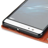 For Huawei P9 plus PU Leather Smart Phone Case Protective Cover with Buckle & 3 Card Position  red