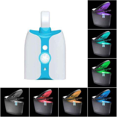 LED Toilet Lamp 8 Colors Human Body Induction Waterproof UV Sterilization Light Colorful