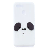 For OPPO A7 Cartoon Lovely Coloured Painted Soft TPU Back Cover Non-slip Shockproof Full Protective Case with Lanyard white