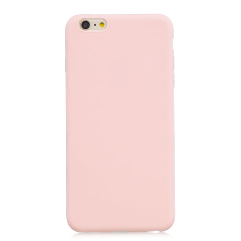 for iPhone 6/6S Lovely Candy Color Matte TPU Anti-scratch Non-slip Protective Cover Back Case Light pink