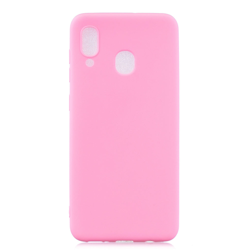 For Samsung A30 Lovely Candy Color Matte TPU Anti-scratch Non-slip Protective Cover Back Case dark pink