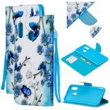 For Samsung A10/A20/A30 Smartphone Case PU Leather Wallet Design Cellphone Cover with Card Holder Stand Available Magic butterfly