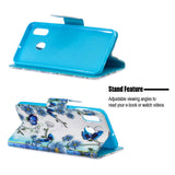 For Samsung A10/A20/A30 Smartphone Case PU Leather Wallet Design Cellphone Cover with Card Holder Stand Available Magic butterfly
