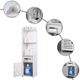 Toilet Bathroom Corner Cabinet White Wood Floor Storage Shelf Organizer Kitchen