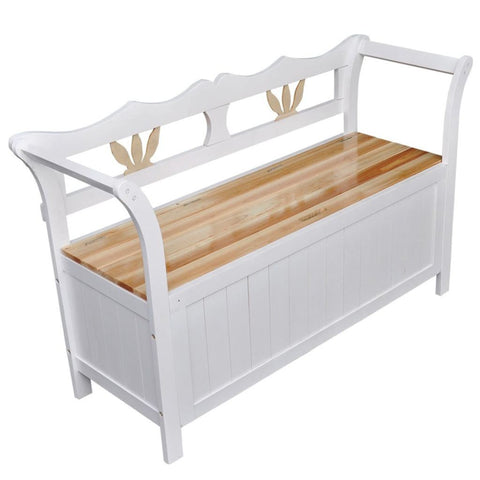 Storage Bench 49.6"x16.5"x29.5" Wood White