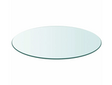 Round Glass Table Top 3" Thick Pencil Polish Edge Tempered by Fab Glass and Mirror
