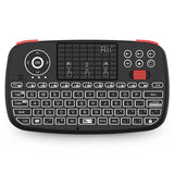 Rii i4 Mini Wireless Bluetooth Dual Mode Keyboard with Touchpad, Blacklit Portable Wireless Keyboard with 2.4G USB Dongle for Smartphone,PC