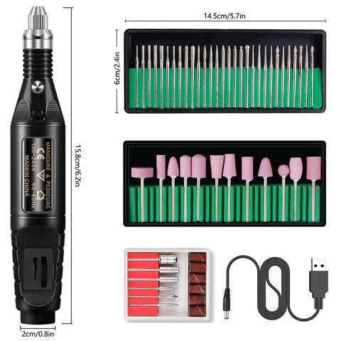 Professional Electric Nail File Drill Manicure Tool Pedicure Machine Set kit US