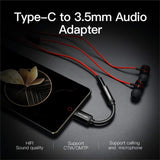 Vention for Type C 3.5 Earphone Adapter USB C Male to 3.5mm Female Jack for Xiaomi 6 Mi6 MIX 2 Huawei Mate10 P20 Pro AUX Audio Cable black