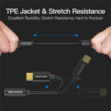 Vention for Type C 3.5 Earphone Adapter USB C Male to 3.5mm Female Jack for Xiaomi 6 Mi6 MIX 2 Huawei Mate10 P20 Pro AUX Audio Cable black
