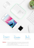 Z5 Split 3 in 1 Multi-function Fast Wireless Charger for Mobile Phone Headset Smart Watch Wireless Charger white
