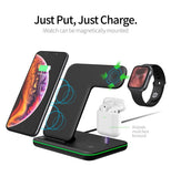 Z5 Split 3 in 1 Multi-function Fast Wireless Charger for Mobile Phone Headset Smart Watch Wireless Charger black