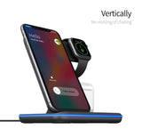 Z5 Split 3 in 1 Multi-function Fast Wireless Charger for Mobile Phone Headset Smart Watch Wireless Charger black
