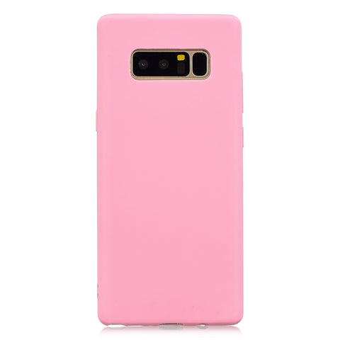 for Samsung NOTE 8 Cute Candy Color Matte TPU Anti-scratch Non-slip Protective Cover Back Case dark pink