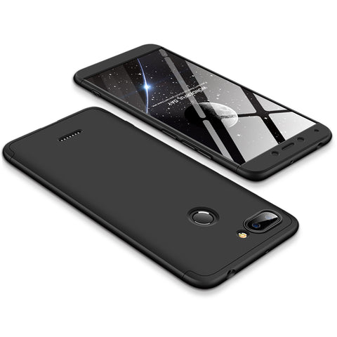 For Redmi 6 3 in 1 Hybrid Hard Case Full Body 360 Degree Protection Back Cover  black