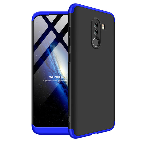 For XIAOMI Pocophone F1 Ultra Slim PC Back Cover Non-slip Shockproof 360 Degree Full Protective Case blue black blue
