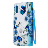 For Samsung A10/A20/A30 Smartphone Case PU Leather Wallet Design Cellphone Cover with Card Holder Stand Available Magic butterfly