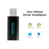 VENTION 3.5mm External USB Audio Adapter for PS4 Laptop Computer Headphone Sound Card black
