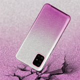 For OPPO Realme 5/Realme 5 Pro/A5 2020/A9 2020/A52/A92 Phone Case Gradient Color Glitter Powder Phone Cover with Airbag Bracket purple