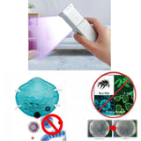 UVC Disinfection Lamp Portable Mini Hand-held Germicidal Light Sterilizer for Car Silver